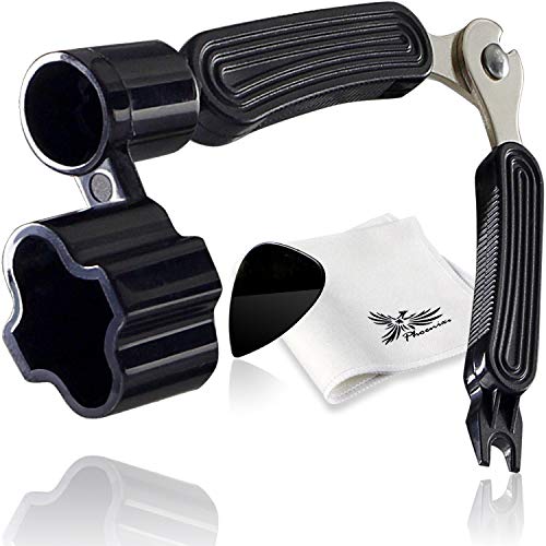 Phoenix ストリングワインダー アコースティックギター 弦 メンテナンス ( ペグ回し ブリッジピン抜き ニッパー ) ファイバークロス/ピック/メーカー...