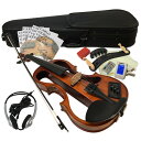 エレキバイオリン EV-202 NA ブラウン カルロジョルダーノ「カーボン弓&クリップチューナー付き11点セット」