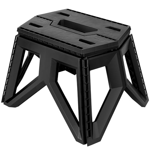 【様様な不整地対応】 踏み台 折りたたみ スツール 耐荷重120kg 高さ24cm 強化構造 チチロバ(TITIROBA) アウトドアチェア 軽量 コンパクト アウトドア 室内 屋外 洗車 玄関 ブラック