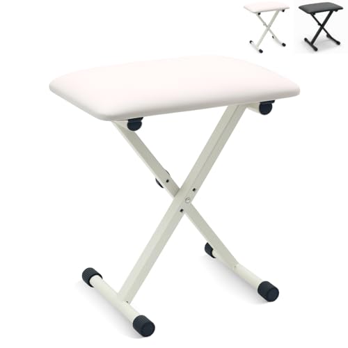 【Amabile公式】アマービレ ピアノ椅子 PC120 ブラック/ホワイト BK/WH 折りたたみ式 X型 高さ調整可能 コンパクト設計 滑り止め付き 軽量 ...