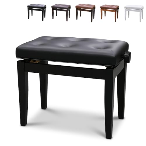 【Amabile公式】アマービレ 高低自在椅子 KPS?2 ピアノ椅子 猫脚 直脚 高さ調整 無段階調整 47〜57cm 合皮&木製フレーム ピアノベンチ (ブ...