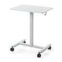 サンワダイレクト スタンディングデスク ガス圧 昇降式 幅62×奥行43cm 高さ76.5〜110.5cm キャスター付き 耐荷重10kg パソコンデスク ホワ...