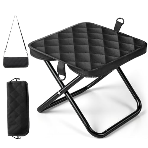 折りたたみ椅子 超軽量 収納袋一体型【1秒開閉·工具不要·超薄収納5cm】耐荷重120kg ショルダー付き 持ち運び コンパクト オックスフォード生地 カーボンスチール製 折り畳み 携帯椅子 携帯