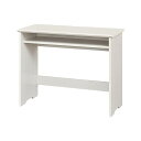 白井産業 デスク 机 収納付き 木製 一人暮らしの部屋にぴったりな幅約90cmのコンパクトサイズ ホワイト 白木目 ベーシックデザイン 幅90.2×奥行39.5...