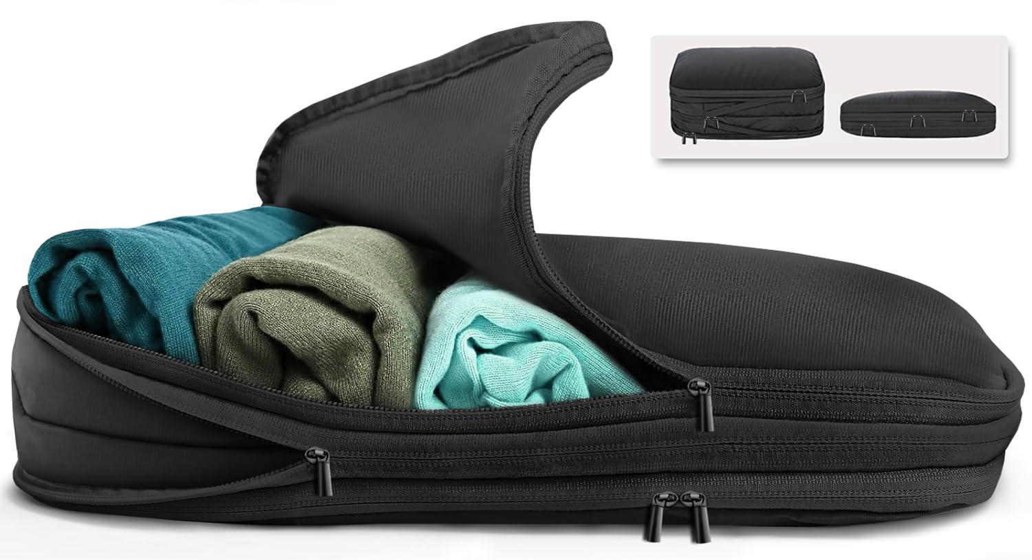 圧縮バッグ トラベルポーチ 便利旅行圧縮バッグ ファスナー圧縮 衣類スペース 衣類仕分け 旅行 出張 多..