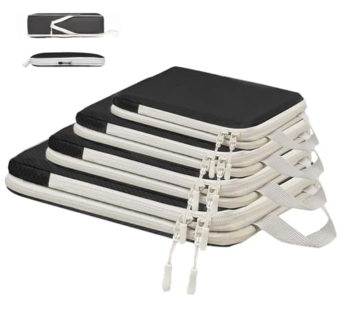 【2025年最新】旅行用圧縮袋 トラベルポーチ 便利旅行圧縮バッグ 4点セット 可変スペース 圧縮で衣類スペース約60%節約 撥水加工 衣類仕分け 温泉 出張 ...