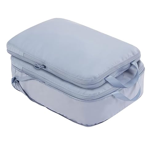 旅行用圧縮袋 トラベルポーチ 圧縮 2セット 【2024年最新型】旅行圧縮バッグ おしゃれ セット 可愛い 圧縮袋 パッキングポーチ 可変スペース 圧縮で衣類スペース約50％節約 撥水加工 衣類仕