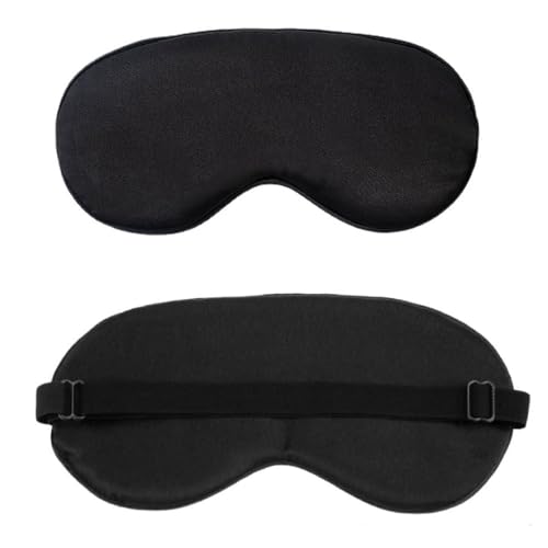 シルクアイマスク、シンプル、ソフト、マイルド、眼精疲労、遮光、軽量、通気性、感触柔軟、自由調節、水洗い可能、男女兼用、1個、ブラック