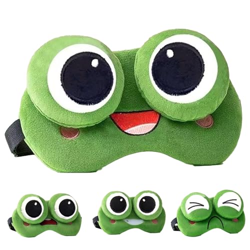 wulsalio 快眠セ 睡眠用 可愛いファッション カエルの個性的なアイマスク 遮光アイマスク 四季 肌にやさしい 遮光 通気性 旅行/パーティー/出張/昼寝に 男女兼用 四季折々（サイズ調整可能-グ