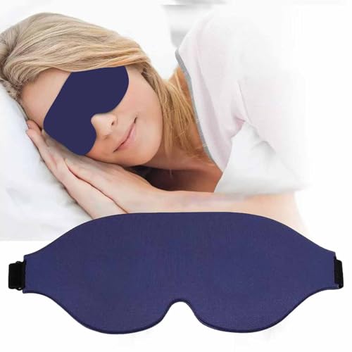 wulsalio アイマスク 睡眠用 安眠 3D 立体 おしゃれ 目隠し 快眠グッズ 遮光率99.99％ て通気性が良い 圧迫感なし 四季 肌にやさしい 軽量 旅行/出張/昼寝に最適 男女兼用 (ブルー) (ブルー)