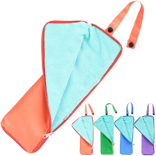 【吸水 防水 速乾 超軽量45g マルチ 折り畳み傘カバー 】 傘ケース 折りたたみ傘用 携帯用 マイクロファイバー 傘袋 通勤 通学 泥跳ね 汚れ拭き 多用途 便利 傘用カバー [Angel's Closet] ((スナッ