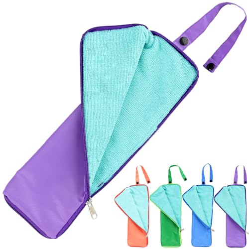 【吸水 防水 速乾 超軽量45g マルチ 折り畳み傘カバー 】 傘ケース 折りたたみ傘用 携帯用 マイクロファイバー 傘袋 通勤 通学 泥跳ね 汚れ拭き 多用途 便利 傘用カバー [Angel's Closet] ((スナッ