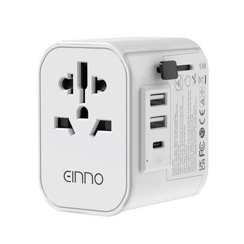 EINNO 海外 変換プラグ 韓国 SE/BF/A/Oタイプ 全世界対応 アース接続端子付き マルチ変換プラグ コンセント 3ピン O型 O2タイプ オーストラリア、シンガポール、香港、マレーシア、ドイツ、イ