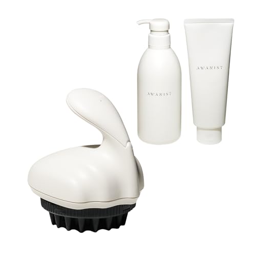 アデランス AWANIST 泡ニスト 頭皮ブラシ サロン品質 頭皮ケア 濃密泡 毛穴の汚れを落とす ギフト プレゼント (ホワイト, 本体+シャンプー&トリート...