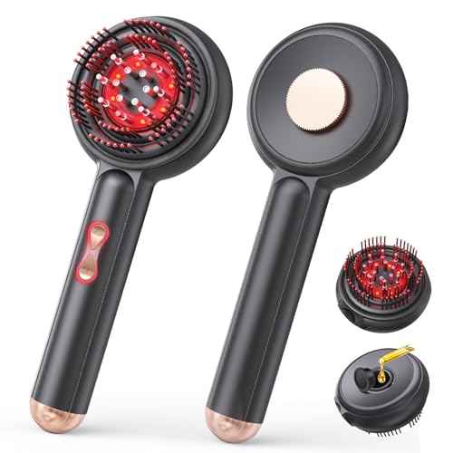 3 in 1 電動頭皮マッサージブラシ ヘッドスパ リラクゼーションツール 3段階振動 3色LED マイナスイオ..