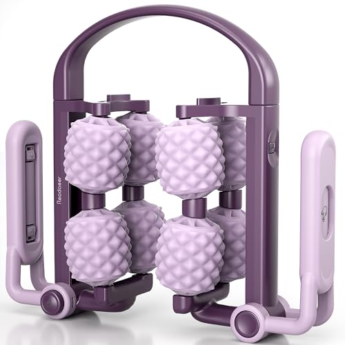 Readaeer マッサージローラー 筋膜リリース 筋膜ローラー 腕 腰 肩 太もも ふくらはぎ 足 全身 美脚 むくみ 解消 フォームローラー マッサージスティックストレッチ 3 in 1… (パーブル)