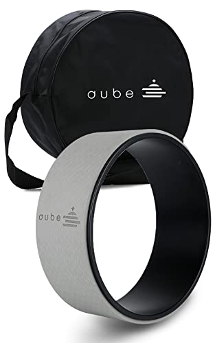 aube ヨガホイール ヨガリング ピラティスリング ヨガ ホイール ストレッチ用リング 背中ストレッチ ヨガ器具 ダイエット器具 専用収納バッグ付き (Gra...