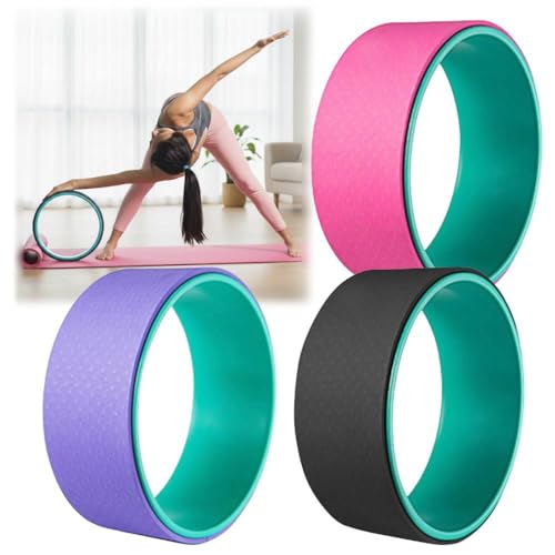 iimono117 ヨガホイール ヨガリング (直径32×幅13cm) ピラティスリング ヨガ器具 背中ストレッチ ヨガ ストレッチ エクササイズ ダイエット器具 (ブラック)