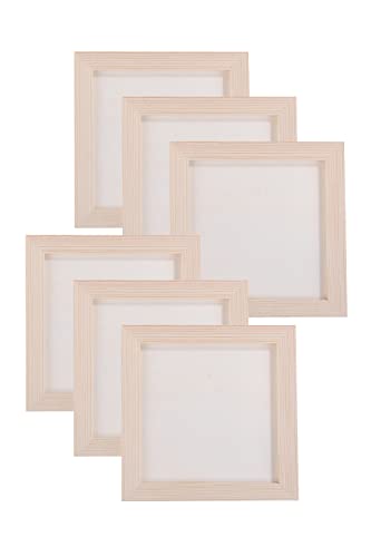 Chocople 木製パネル キャンバス 木製 画板 キャンバスボード 画材 正方形 6個 セット (20cm×20cm)