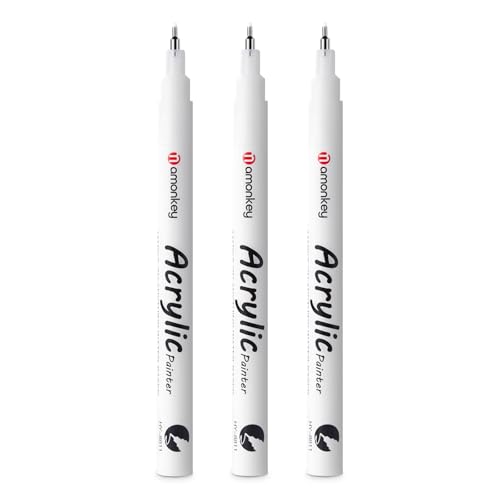 Elegirme 白ペン ホワイトマーカー 極細 0.5mm 3本 耐水 水性 アクリル ハイライトペン イラスト 手書きPOP 漫画ペン 布 石 セラミック ...