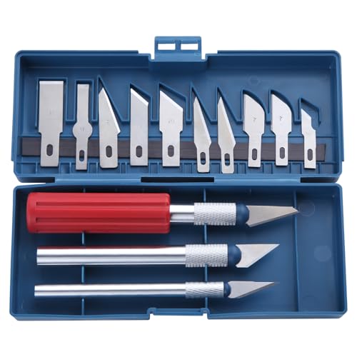 LEONTOOL 精密カッター ホビーナイフ刃セット デザインナイフ 切り絵 カッター セット 小型 アートナイフプロ 滑りにくい ペン型 彫刻刀 13枚異なる...