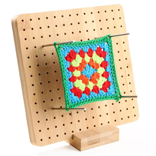 かぎ針編みボード 木製ブロッキングボード 裁縫編み用 道具 かぎ針編み 初心者 愛好家向け 母親 祖母 編み物 成形用 手作り道具