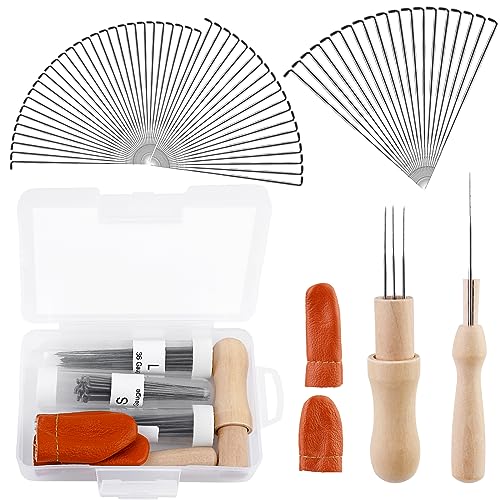 RMTIME 74本針 ウールフェルトニードルツール ニードルフェルト用品 フェルトツール ニードルフェルトツール 3サイズのフェルト針付き 初心者向け プロフ...