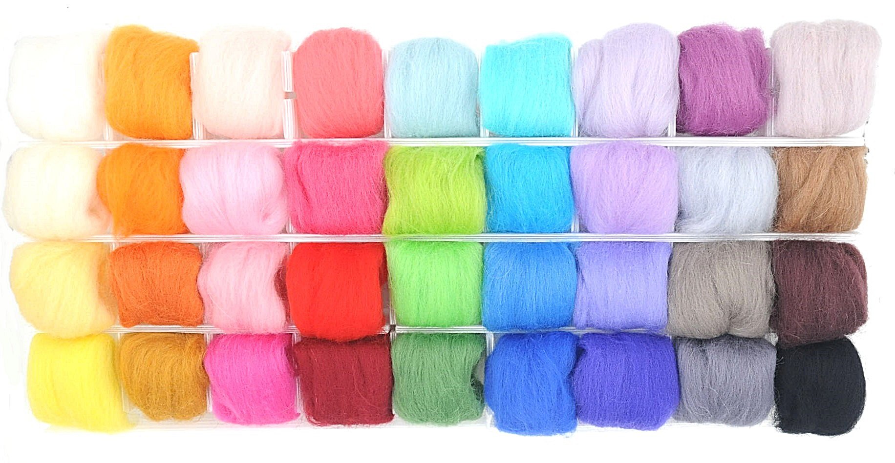 楽MoMo 羊毛フェルト 36色 セット 手芸 ハンドクラフト DIY 素材 (c. 約3g)