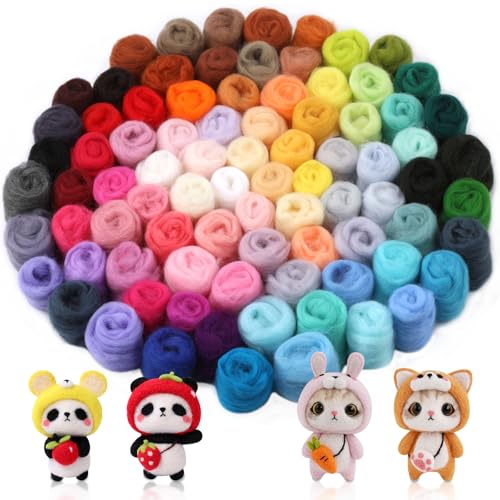 羊毛 フェルトウール セット DENNTY 羊毛繊維 ふわふわ 可愛い カラフル ウールキャンディ 初心者様 羊毛キット 手芸セット 手作り Diy素材 ハンド...