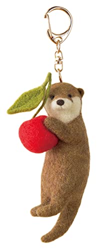 ハマナカ 羊毛フェルトキット フェルト羊毛でつくるどうぶつとおやつのマスコット カワウソとさくらんぼ H 441-606