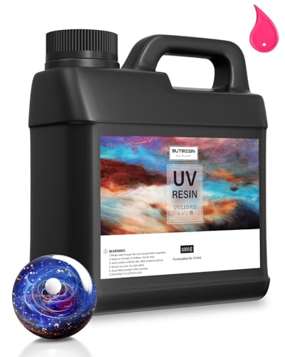 ButiResinレジン1000g UVレジン液 大容量 ハードタイプ UV-LED対応 高い透明度 急速硬化 黄ばみなし DIY レジンアート クリアuvレジ...