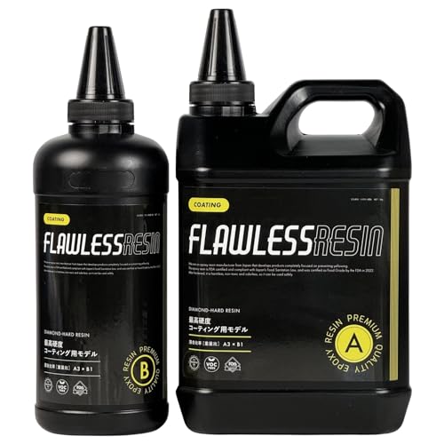 フローレスレジン 超硬層用コーティング用エポキシ樹脂 速硬化タイプ 2液性レジン液 レジンテーブルトップコート・エポキシレジンフロア・小物製作etc 各種DIY...