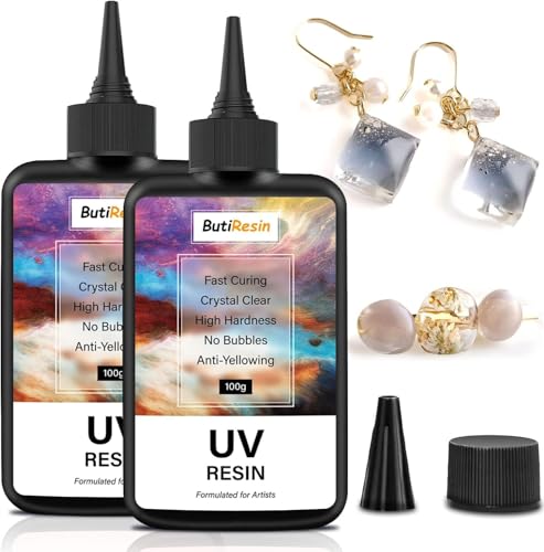 ButiResin UVレジン液 高い透明 急速硬化レジン液大容量200g UV-LED対応 黄変なし ハードタイプ レジンアート uvレジンクリア DIY 手...
