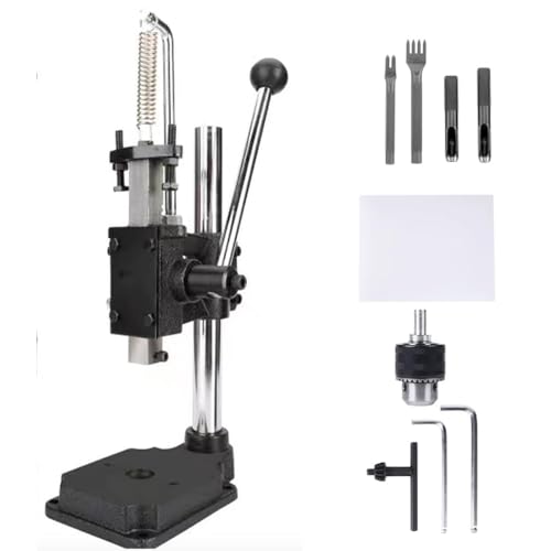 Guilopoer セット ハンドプレス レザークラフト ハンディプレス 穴あけ機 ハンドプレス機 目打ち ハトメ 穴あけパンチ 穴開け革細工 ハンドプレス本体...