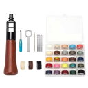 WUTA 革用ミシン ハンドミシン スピーディーステッチャー レザークラフト用 手縫機 6 革縫い針セット 25色ワックスコード(0.65mm)