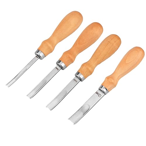 Pacify レザーエッジャー 4点セット レザークラフト 工具 ヘリ落とし 革細工工具 溝掘り 面取り 革削ぎ 切削 皮革用すき工具 4mm/6mm/8mm/...