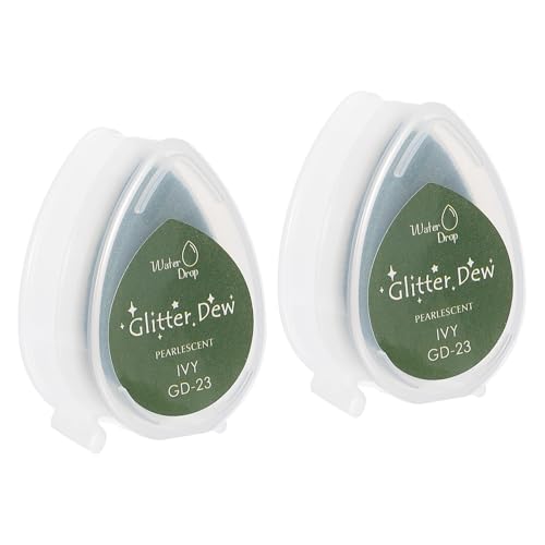 PATIKIL スタンプ用クラフトインクパッド 2個洗える指紋インクスタンプパッドカラーDIYレインボー ゴムスタンプ用紙スクラ ップブッキングファブリックウッド ダークグ リーン