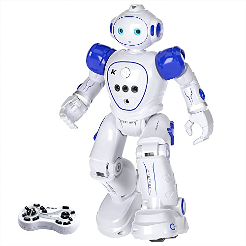 ロボットおもちゃ スマートロボット 子供向け 多機能 充電式 - iKing aiロボット子供向け プログラミングロボット 動くおもちゃ 音楽デモ LED RCロボット 手振り制御 子供用 女の子 男の子のお