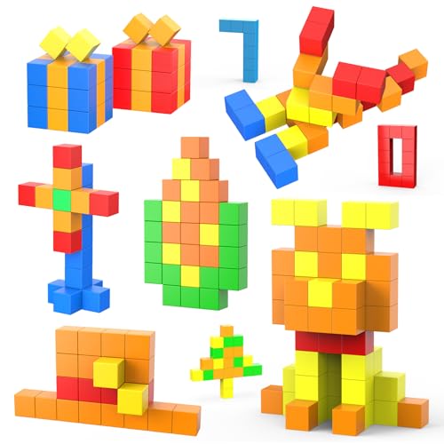 マグネットブロック 44pcs マグネットパズル 30mm 立体パズル 積み木 知育玩具 3D おもちゃ 図形 算数 立方体 STEM教育キット 知育玩具 おも...
