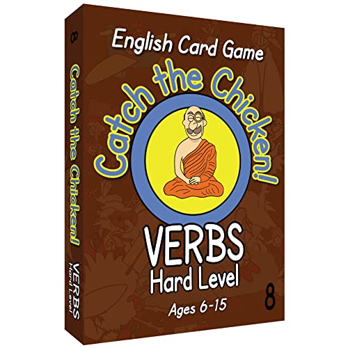 VERBS Hard Level Catch The Chicken English Card Game 英語動詞フラッシュカードゲームアクション英語カードゲーム