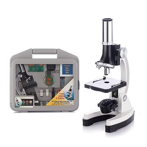 Akeyda 顕微鏡セット 100倍 600倍 1200倍 透過光/反射光 子供 初心者 小学生 生物標本 実体 花粉 宝石 ..