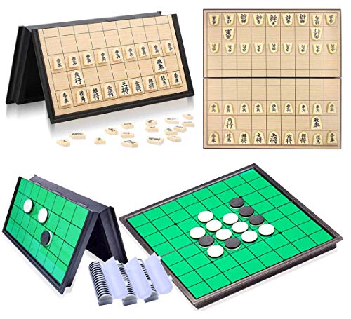 将棋リバーシ ボードゲーム セット マグネット式 ゲーム 折りたたみ 収納 盤上遊戯 二つセットマグネット式 棋盤 折りたたみ収納付きチェッカーボード