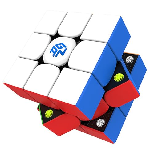 GAN 356M, 公式 磁石内蔵 競技用キューブ - 3x3 磁石 ガンキューブ 回しやすい ステッカーレス マグネットキューブ (Lite, GES無し)