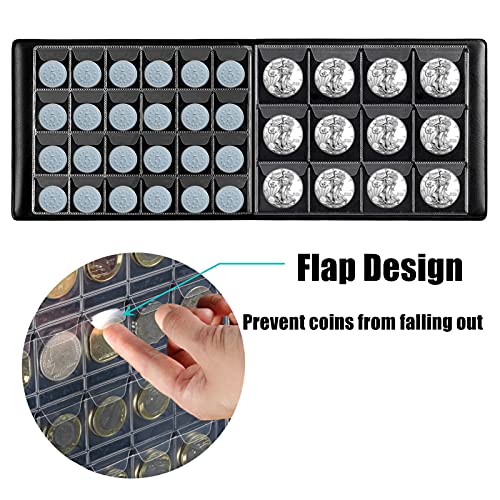 MUDOR コレクターのための240ポケットコインコレクションホルダーアルバムブック、コインコレクション用品 (黒)