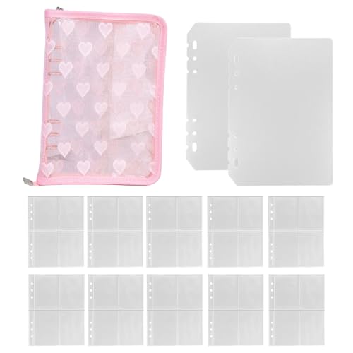 TVETE トレカケース コレクトブック 可愛い レース 韓国風 A5 カードファイル 6穴 バインダー 4ポケッ..