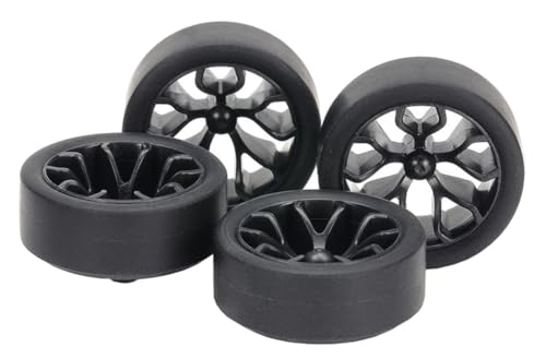 タミヤ(TAMIYA) ミニ四駆グレードアップパーツ No.542 GP.542 スーパーハード小径ローハイトタイヤ(26mm)&カーボン強化ホイール(Yスポー...