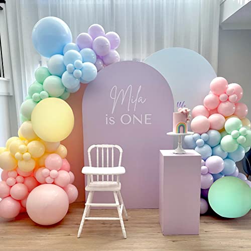 132個 レインボーマカロンバルーン アーチキット バルーン パステルバルーンガーランドアーチキット 5インチ 12インチ 18インチ 誕生日 飾り付け 風船 セット 誕生日 結婚式 100日祝い 文化祭