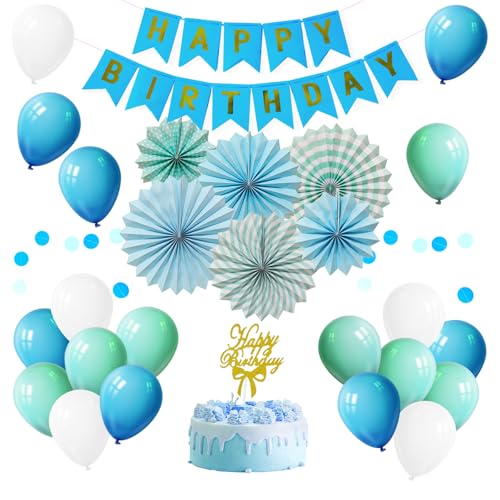 誕生日 飾り付け バルーン セット 人気 デコレーションセット バースデー 飾りケーキトッパー ペーパーファン セット happy birthday ガーランド...