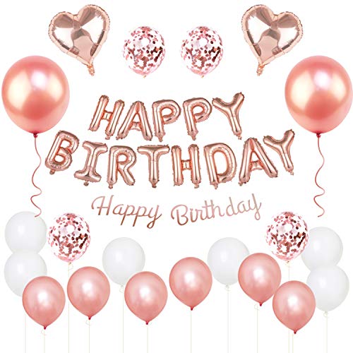 GRESATEK 誕生日 バルーン 飾り付け 風船セット ハッピー バースデー HAPPY BIRTHDAYガーランド ハート風船 紙吹雪風船 ドットシール リ...