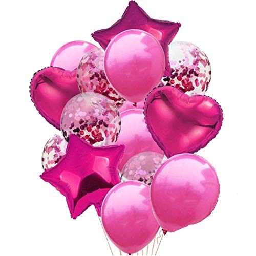 lua Citron バルーン 風船 コンフェッティ パーティ 誕生日 バースデー クリスマス 飾り お祝い 結婚式 二次会 ビビットピンク